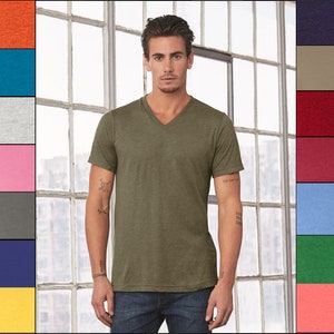 Custom Bella + Canvas - Unisex Triblend V-Neck Tee Incredibly Soft T-Shirt - 3415