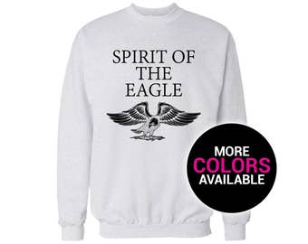 Spirit of the Eagle Crewneck Sweatshirt Men/Women Unisex White Black Soft Cotton Crewneck Sweatshirt