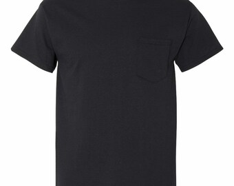 Custom Gildan Mens Pocket T Shirt Heavy 