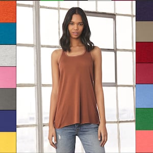 Custom Bella + Canvas - Women&#39;s Flowy Soft Racerback Tank - XS-2XL 8800