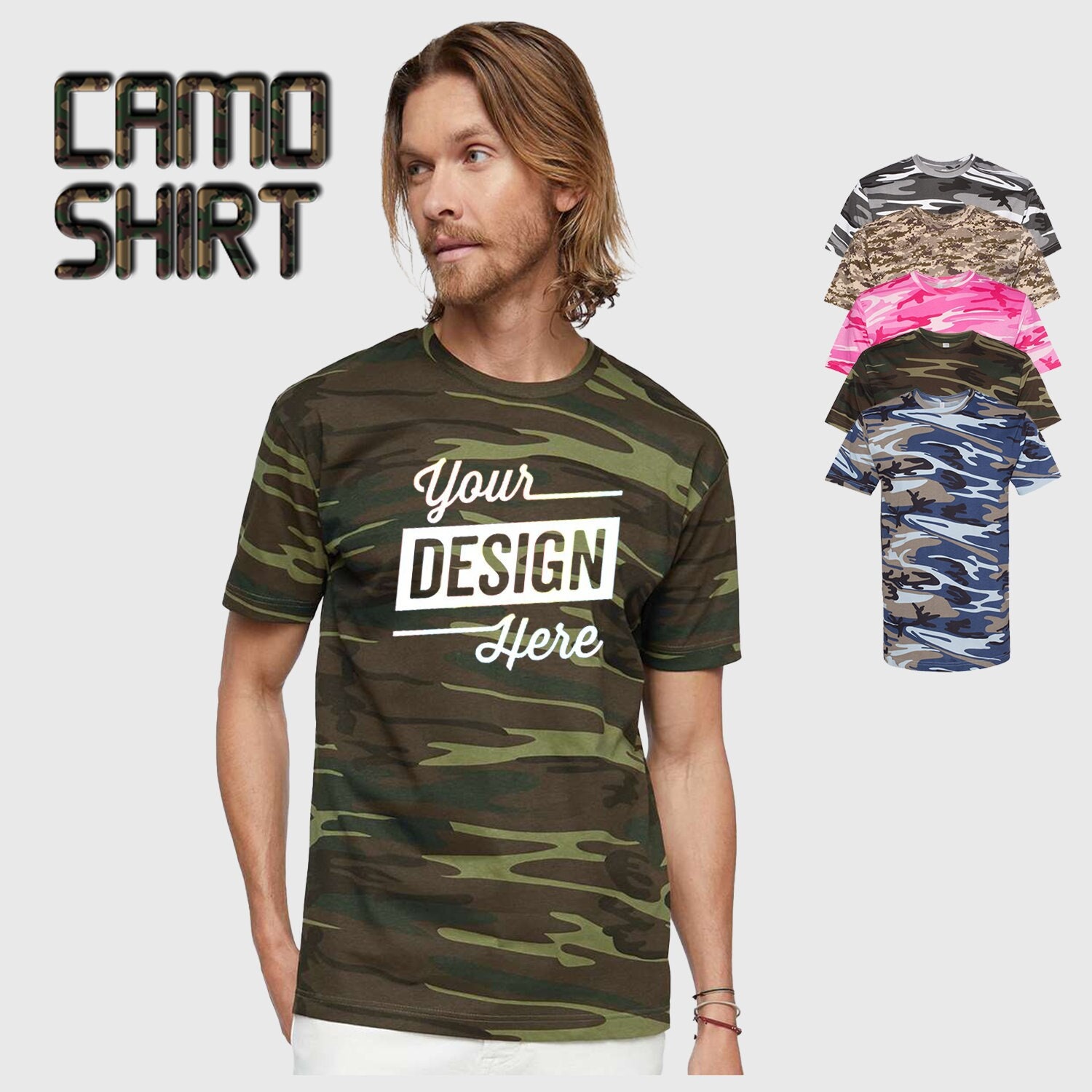 Custom camo t shirts hotsell