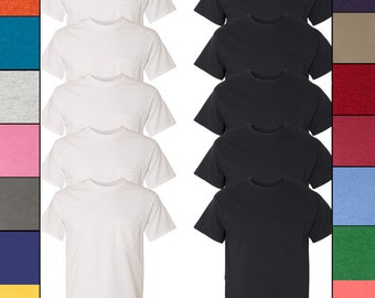 Custom Gildan Mens Plain T Shirts 10-Pack Short Sleeve Blank Tees Tops S-3XL G500