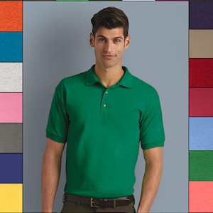 Custom Gildan DryBlend Jersey Sport Shirt Plain Short Sleeve 6 oz 50/50 Polo S-5XL G880