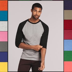 Custom Gildan Adult Heavy Cotton Three-Quarter Raglan Sleeve Baseball T-Shirt - G570