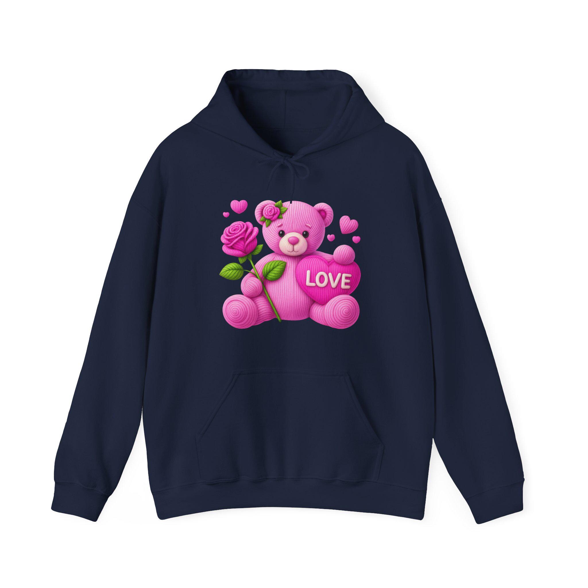 Cute Pink Teddy Bear Love Hoodie - Valentine's Day Gift for Her Girly ...