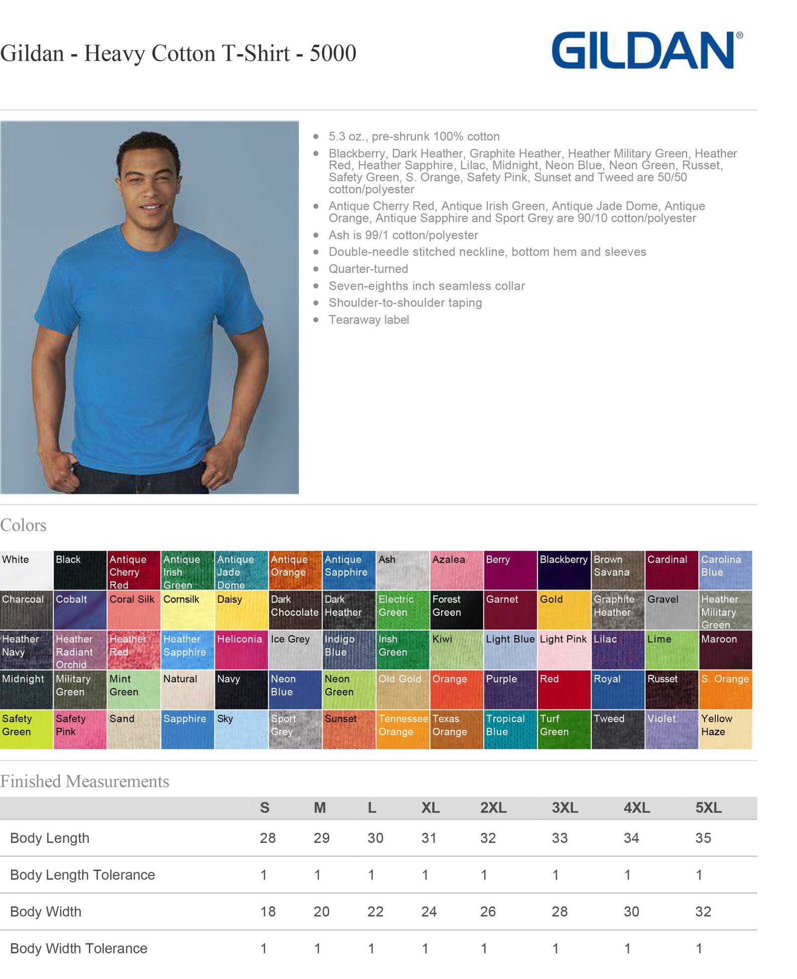 T-shirt Da Uomo Gildan In Cotone Pesante Da 5,3 Oz. G500 - ROSA SICURO - Foto 12