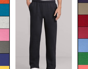 Custom Jerzees - Heavy Blend Open Bottom Sweatpants with Pockets - High Quality - 974MPR