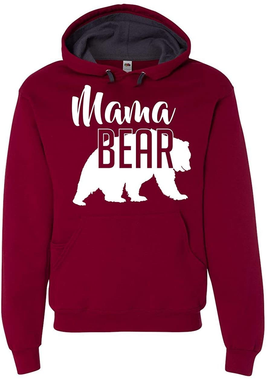 Vprintes BHD Mama Bear Ear Hoodie Kleid Braun