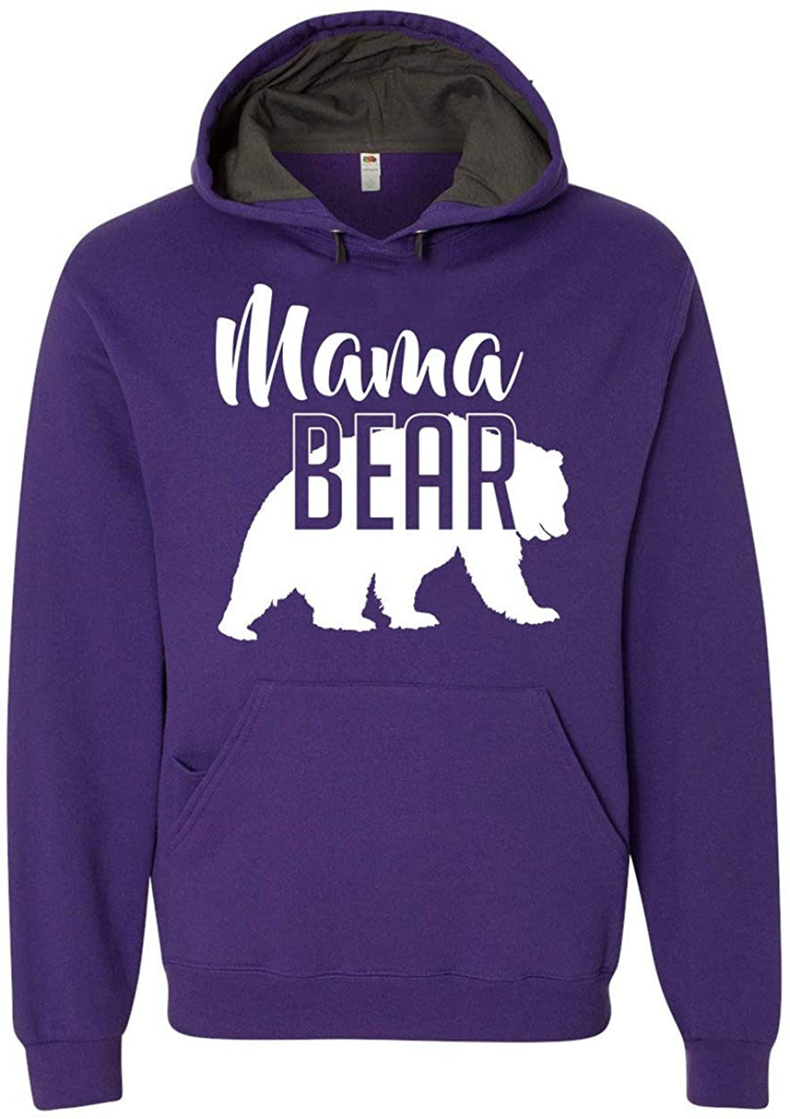 Mama bear plaid pocketed hooded sweatshirt Clearance