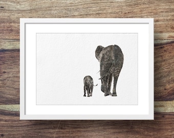 Elephant Mother and Baby