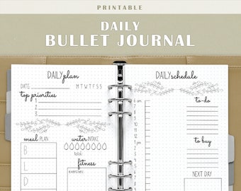 Printable journal - daily planner, journal insert, daily log, dot grid journal, printable planner, A4 A5 Letter size planner pdf