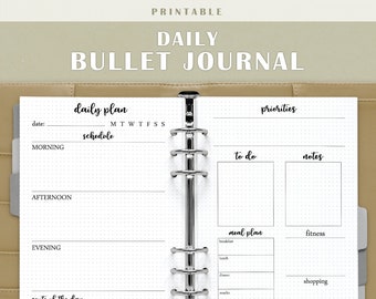Daily journal printable - daily planner, journal insert, daily log, dot grid journal, printable planner, A4 A5 printable