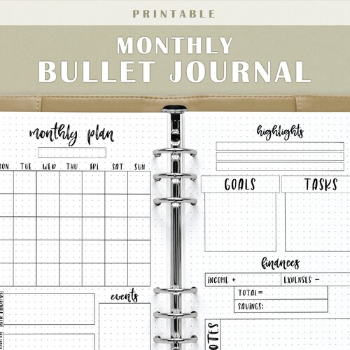 Printable Weekly Bullet Journal Bullet Journal Pages Weekly Etsy Hong