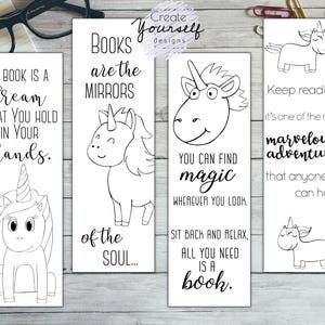 printable unicorn bookmark set coloring bookmark coloring