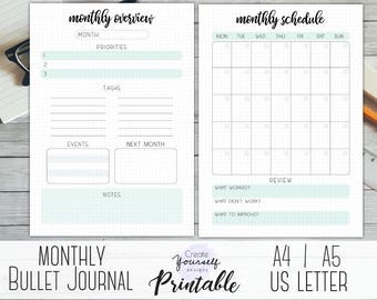 Printable monthly planner cover monthly cover planner