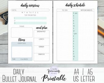 Daily planner printable watercolor printable planner | Etsy