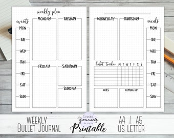weekly planner pages etsy