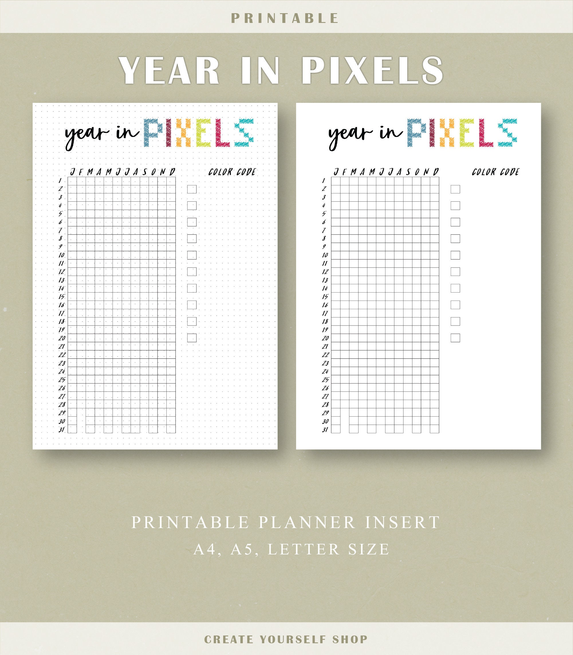 STL file Bullet Journal Hexagon Mood Tracker 🐝・3D printing