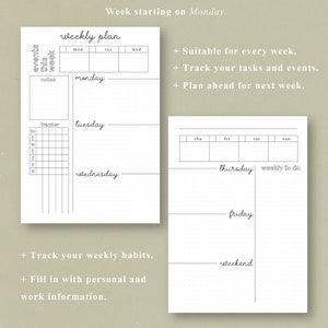 Printable Weekly Journal - Planner Insert, Printable Planner, Planner ...