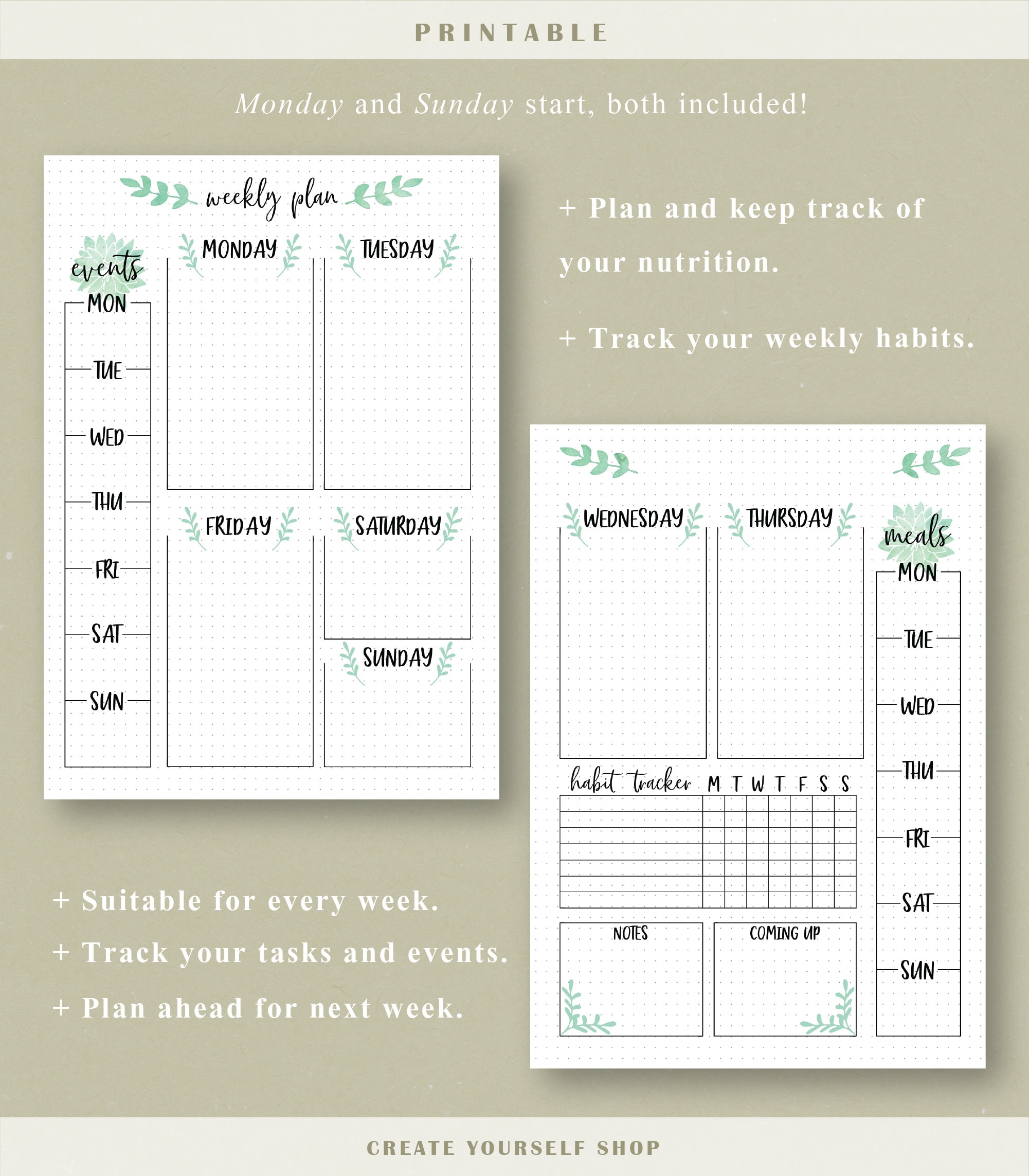 Printable Weekly Journal - Journal Pages, Weekly Planner, Planner ...
