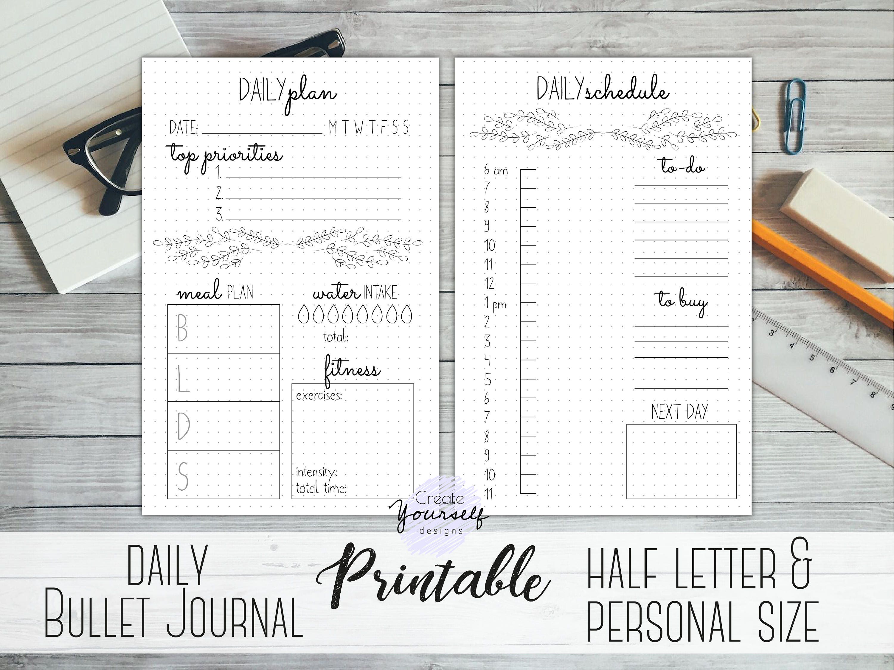 Daily Journal Printable - Planner Insert, Printable Journal Pages ...