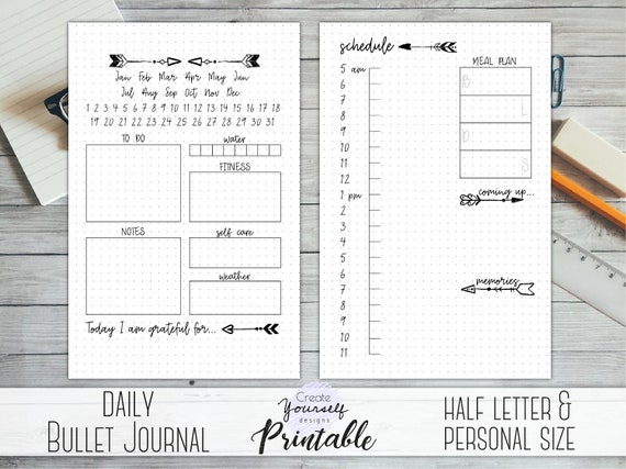 Bullet journal printable daily planner bullet journal | Etsy