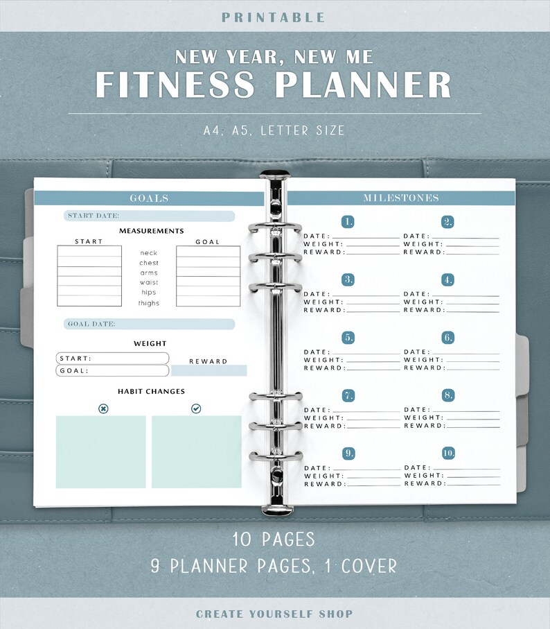 printable-fitness-planner-fitness-goal-planner-fitness-etsy