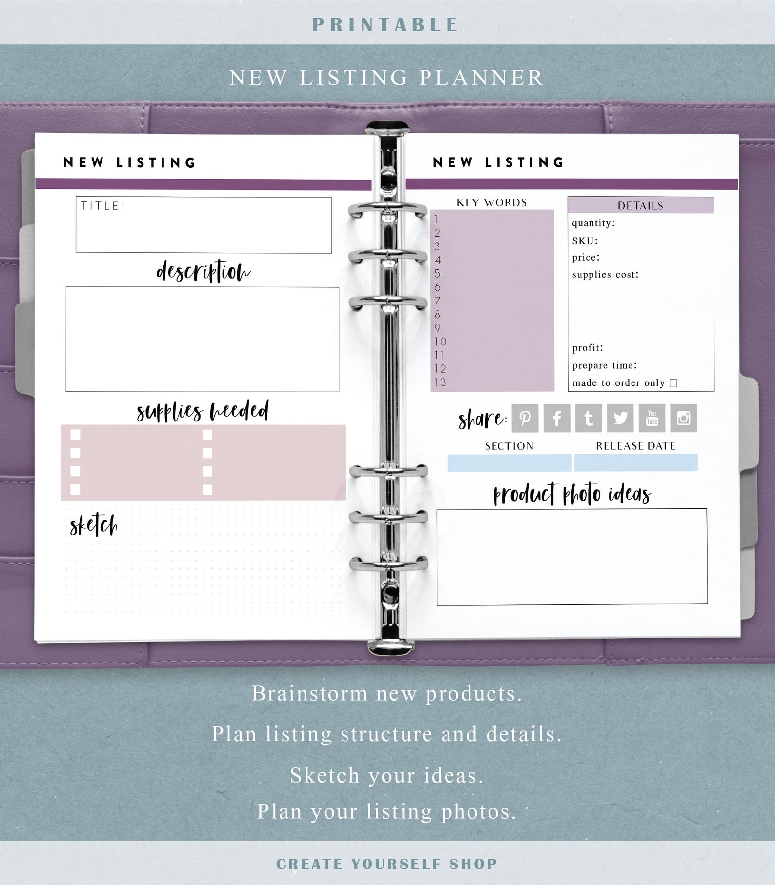 Etsy Business Planner Printable Small Business Planner, Printable
