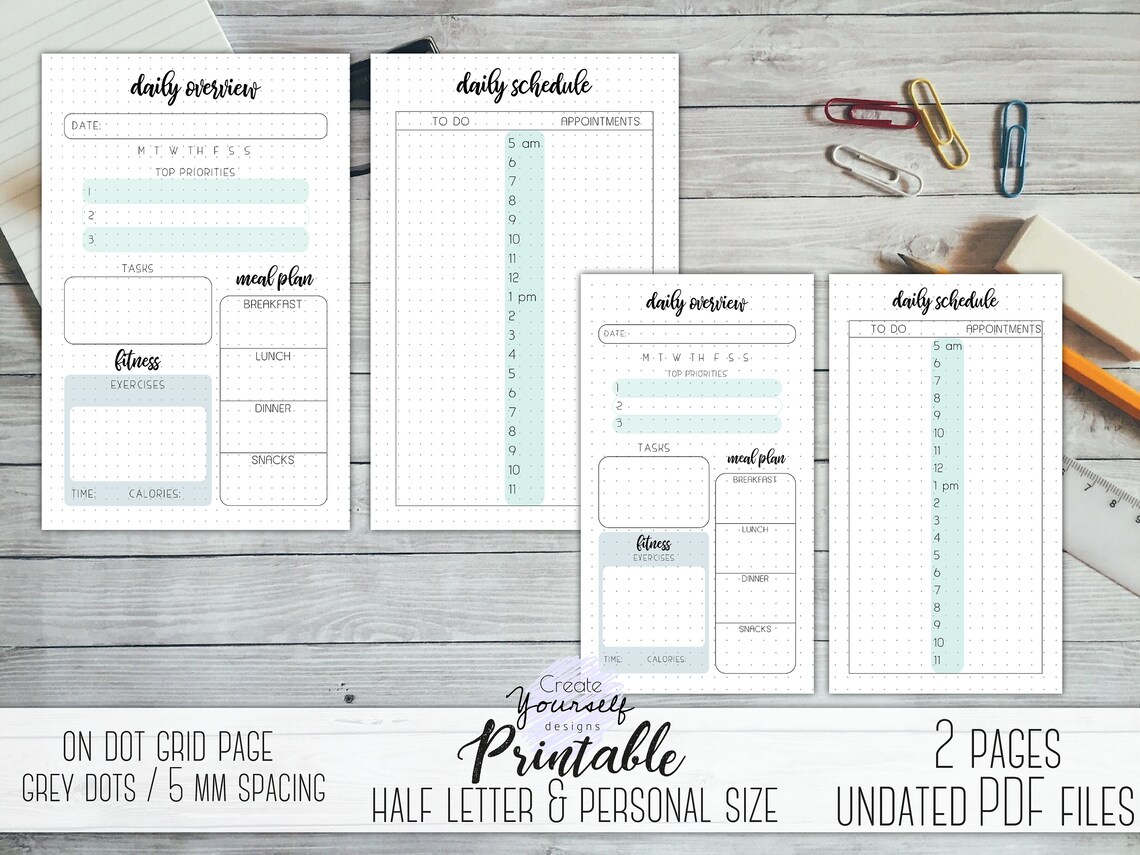 Printable Bullet Journal Starter Kit Planner Insert Weekly - Etsy