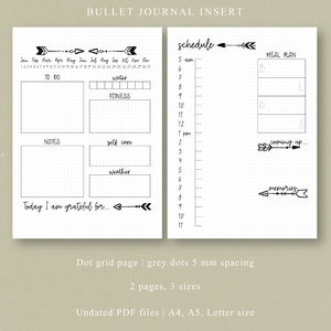Bullet Journal Daily Printable Daily Planner Bullet Journal | Etsy