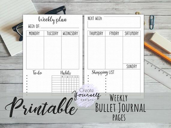 Printable Weekly Bullet Journal Planner Insert Bullet Journal Insert Dot Grid Planner Pre Made Planner Bullet Journal Printable Printable Weekly Bullet Journal Planner Insert Bullet Journal Insert Dot Grid Planner Pre Made Planner Bullet Journal Printable