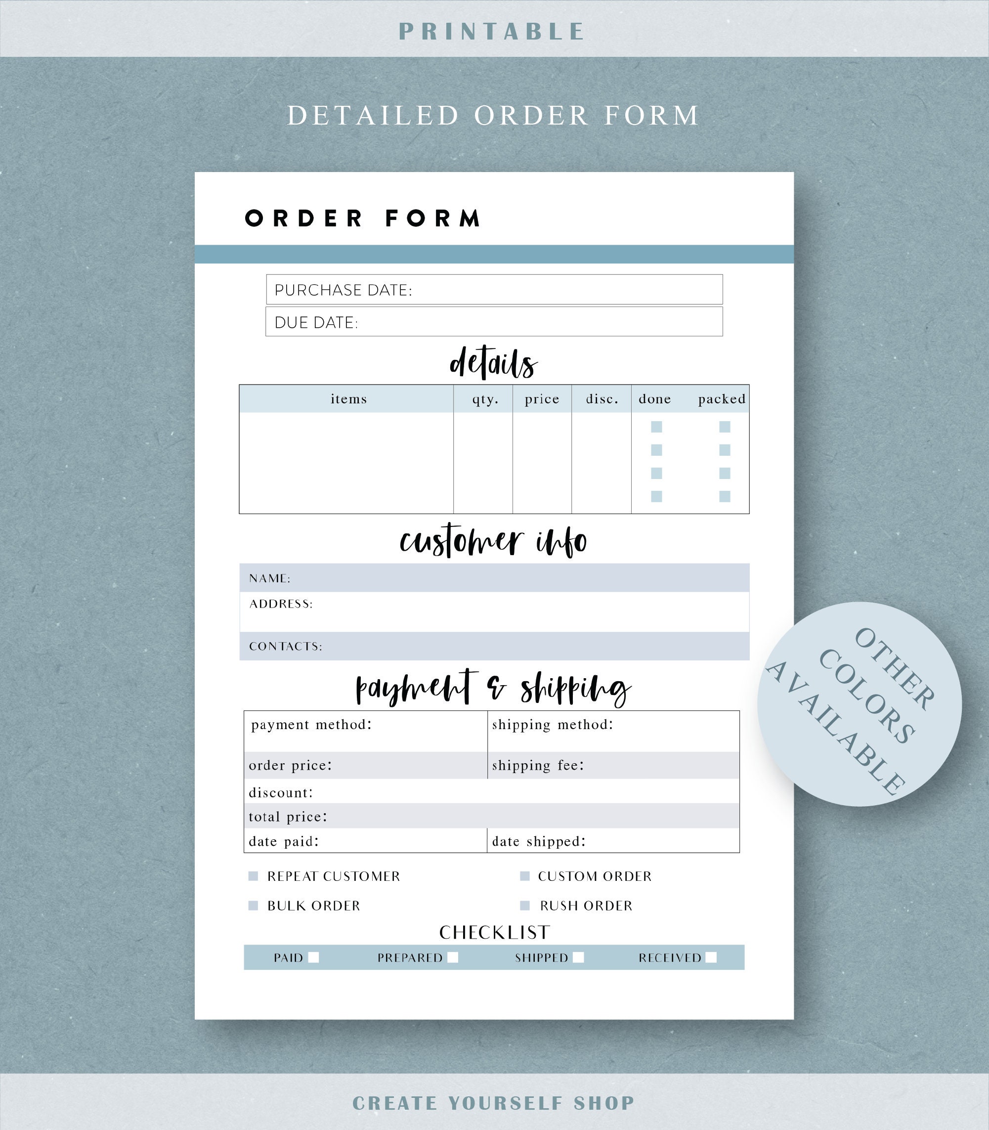 Printable Etsy Shop Planner Etsy Business Planner Small Etsy