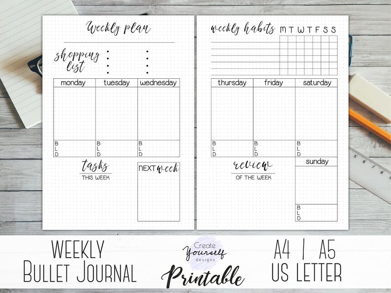 Weekly bullet magazine printable - bullet magazine web pages, weekly planner, planner increase, dot grid magazine, dotted planner, pre manufactured magazine photograph about Printable Bullet Journal Pages known as Weekly bullet magazine printable - bullet magazine internet pages, weekly planner, planner increase, dot grid magazine, dotted planner, pre generated magazine