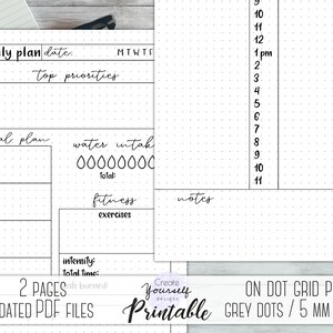 Daily Journal Printable - Daily Planner, Journal Template, Dot Grid ...