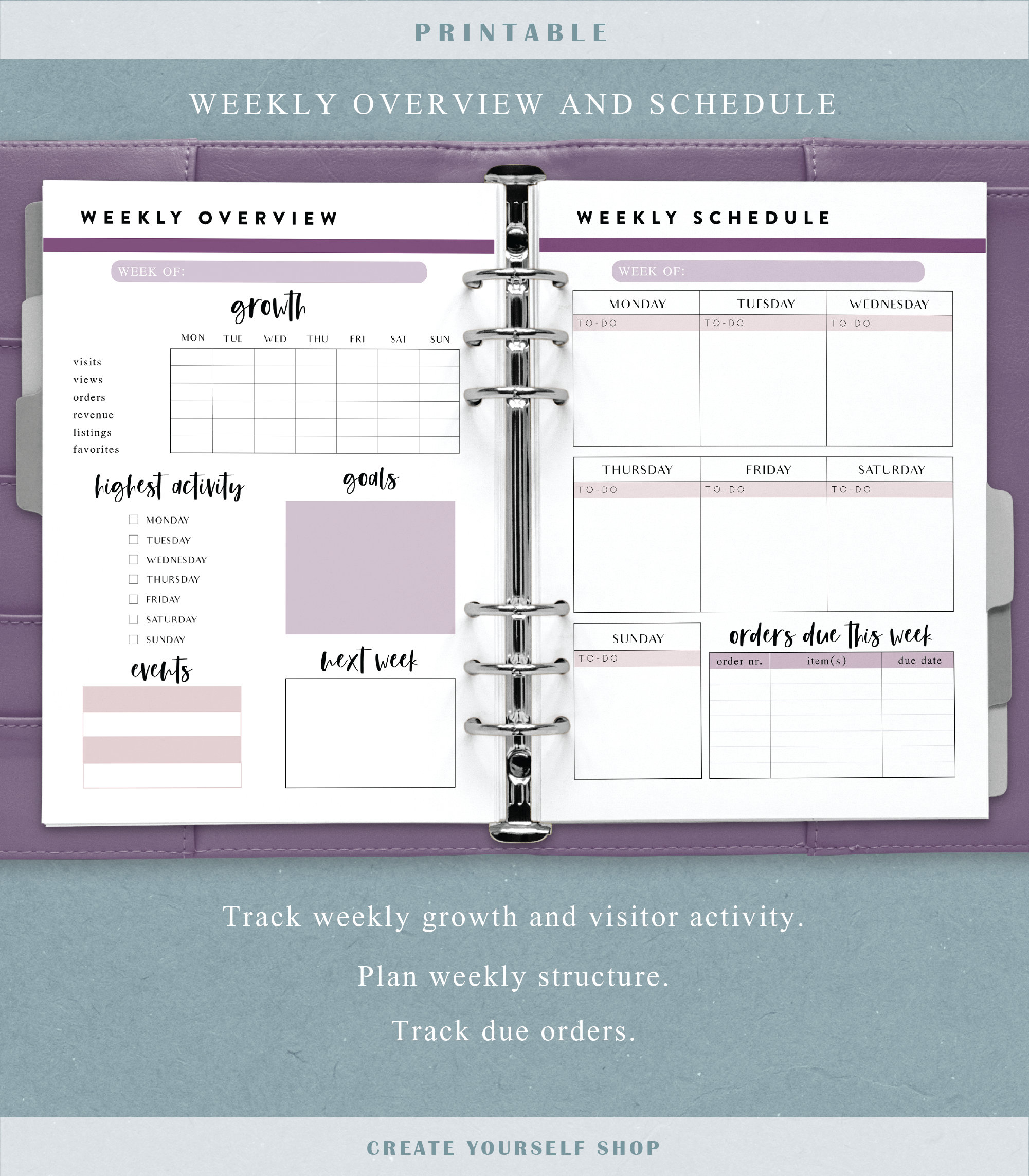 Etsy business planner printable small business planner Etsy