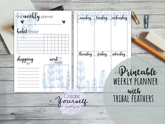 printable weekly planner printable weekly planner pages etsy
