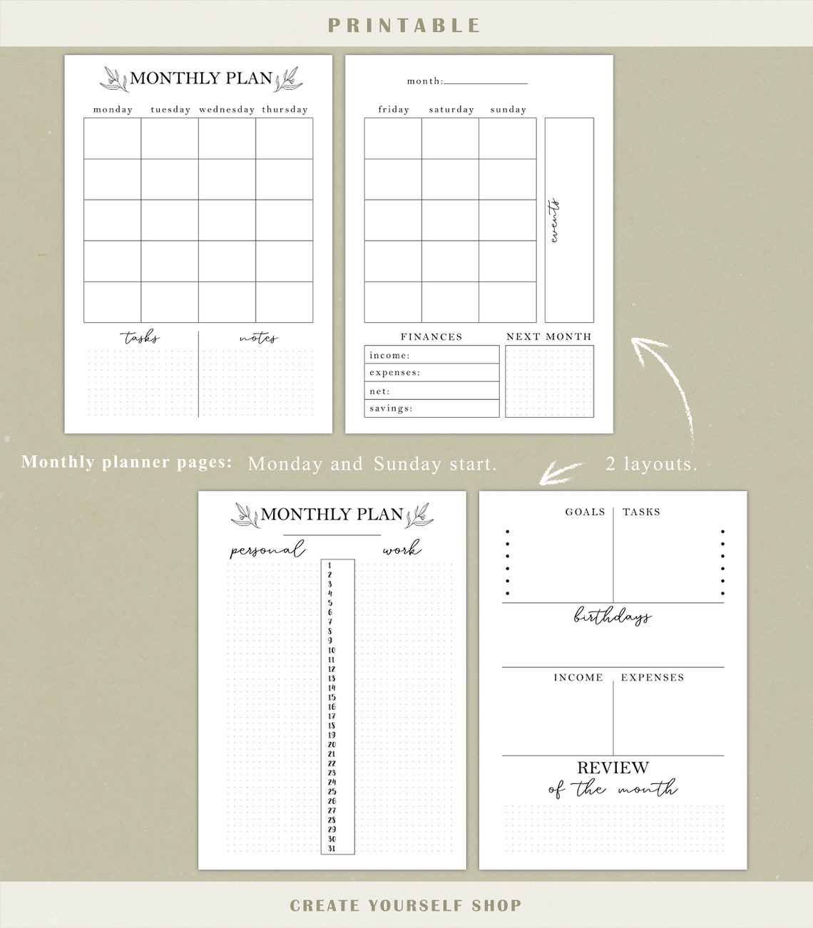 Bullet Journal Starter Kit 2023 2024 Printable Planner Etsy