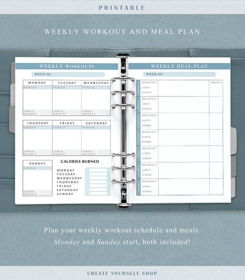 Printable Fitness Planner