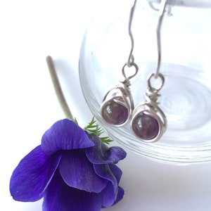Sterling Silber Amethyst Ohrringe, Silber Ohrringe, Amethyst Ohrringe, Tropfen Ohrringe, Baumeln Ohrringe, Edelstein Ohrringe, Lila Ohrringe