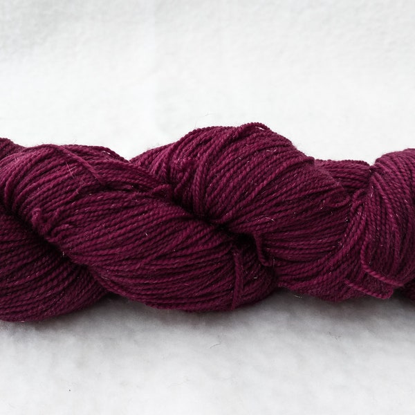 Holly Berries Hand Dyed Sparkle Merino Sock/4ply Yarn