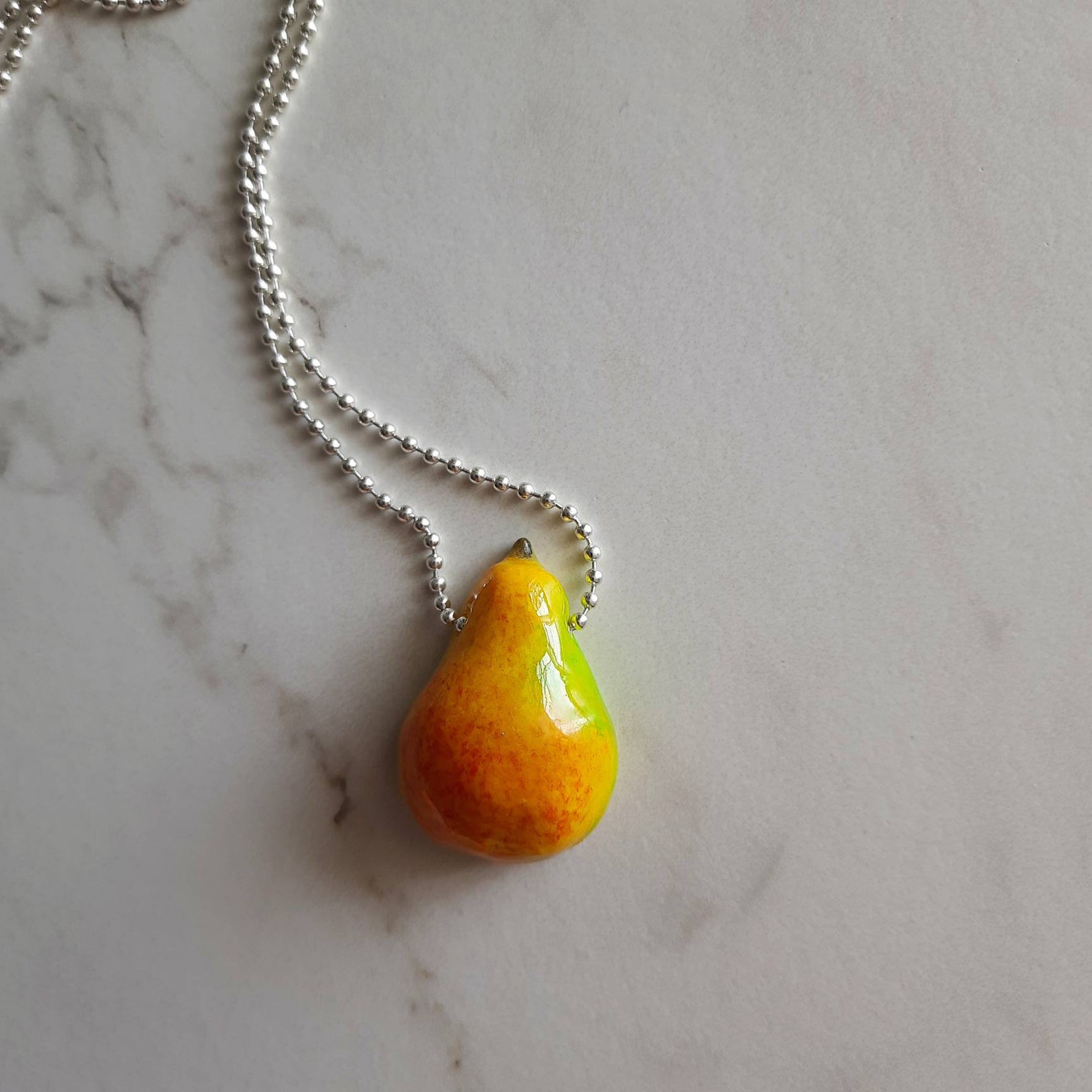 Pear Pendant Fruit Necklace Fruit Jewelry Fall Gift Etsy
