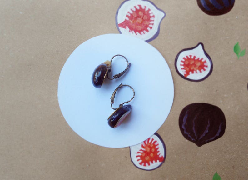 Fruit earrings Figs Earrings Food Jewelry food earrings Etsy