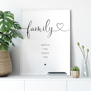 Poster Family personalisiert mit Namen für Familien Geschenk für Hochzeit, Geburt image 6