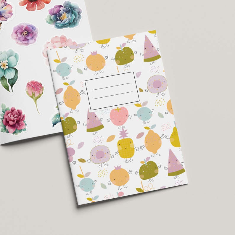 Stickeralbum Happy Fruits für Kinder A5 Aufkleberheft mit 32 Seiten zum Sticker sammeln und aufbewahren image 3