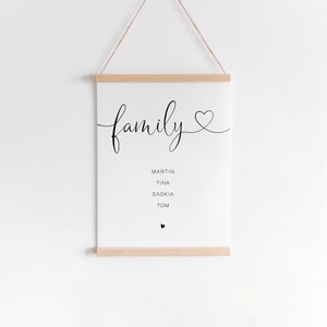 Poster Family personalisiert mit Namen für Familien Geschenk für Hochzeit, Geburt image 7