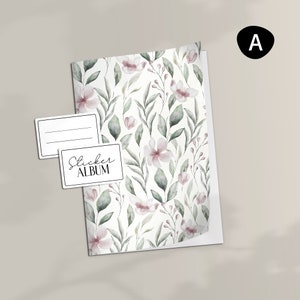 Stickeralbum Gentle Leaf einzeln oder als Set A5 Aufkleberheft mit 32 Seiten zum Sticker sammeln und aufbewahren 1 Stickerheft - A