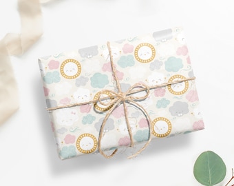 Geschenkpapier "Sunny Day" • Geschenkbögen für Babyparty oder Kindergeburtstag