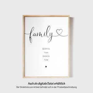 Poster Family personalisiert mit Namen für Familien Geschenk für Hochzeit, Geburt image 9
