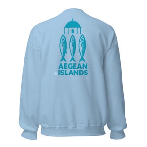 Greek Islands Travel Sweatshirt, Aegean Coastal Clothing, Greece Vacation Gift, Unisex Warm Casual Pullover, Stylish Travel Wear
