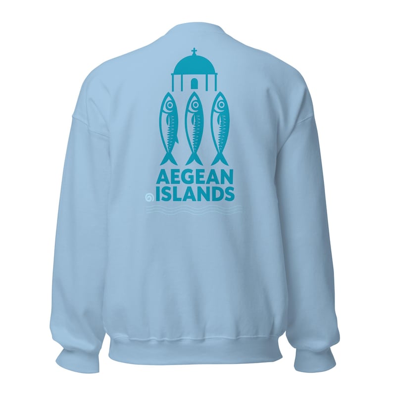 Greek Islands Travel Sweatshirt, Aegean Coastal Clothing, Greece Vacation Gift, Unisex Warm Casual Pullover, Stylish Travel Wear